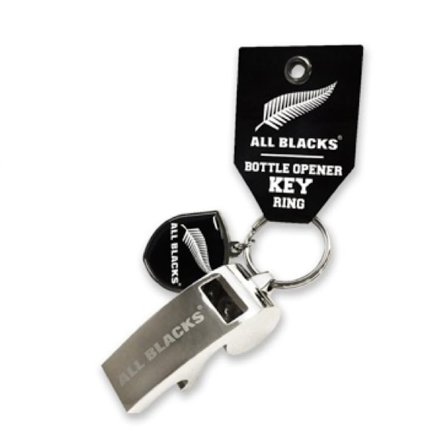

All Blacks Whistle Keychain with Bottle Opener