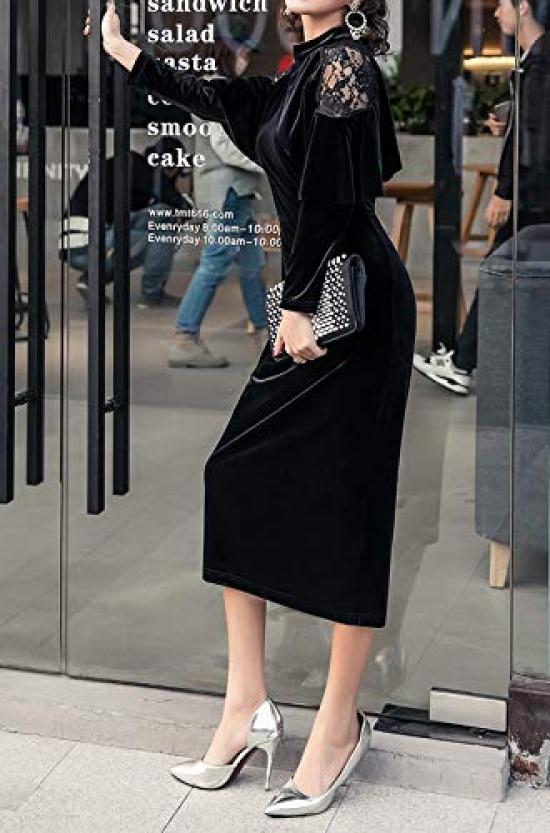 Top a Spodní Slim Pružinový Pružinový Dlouhý Pruhovaný Černý Černý SC96 BK 3XL [Shion] Šaty, Velur, Formální, Luxusní, Krajka, Svatba, Párty, Poloformální,