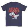 I Steal Hearts Trex Dino Cute T Shirts Unisexs  Pure Cotton Funny TShirts Crewneck  Tees Short Sleeve Clothes Summer