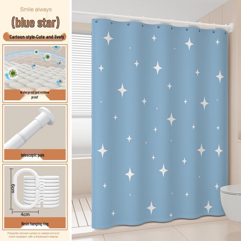 Handon Cartoon Waterproof Shower Curtain Set