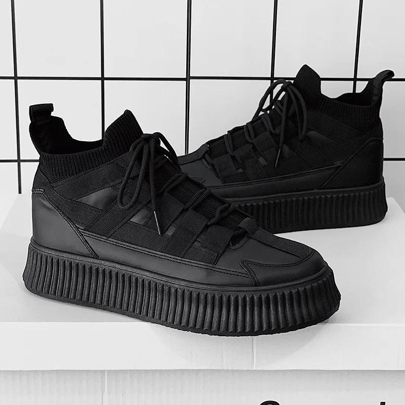 

Кроссовки, разработанные Male Minority 2024, новый тип коньков, в китайском стиле, повседневная спортивная студенческая обувь, обувь на плоской подошве для мужчин 44 чёрный