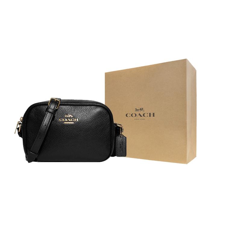 New COACH Jamie Leather Camera Bag Shoulder Bag Crossbody Bag Small Size Women's Solid Color Black CA069-IMBLK