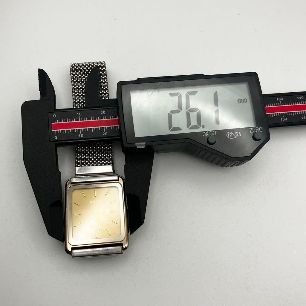 Used Working item Rado Diastar Watch Men's Gold Dial Square New Battery RADO DIASTAR Silver QZ