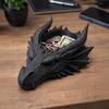 Durable Dragon Decoration 3D Printed Head Storage Tray, 4.17" X 1.89" Desktop Jewelry Organizer, Gothic Dark Style Display Shaped Ornament,