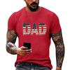 Men's Loose Fit Short Sleeve T Shirt Dad Flag Print Casual Summer Daily Wear Comfortable Lightweight Top