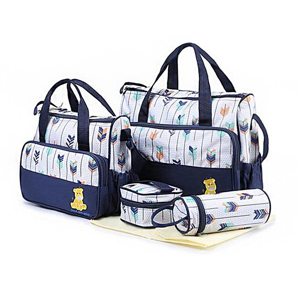 Mommy Bag Five Piece Set Multi Functional Large Capacity Single Shoulder Oblique Straddle Bag Mommy Bag Urinary Cloth Bag