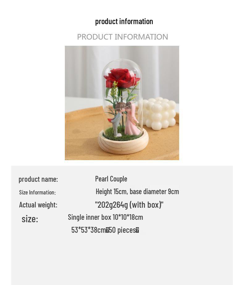 LED Luminous Gold Foil Rose Flower In Glass Dome - Valentine's Day Gift & Tabletop Ornament