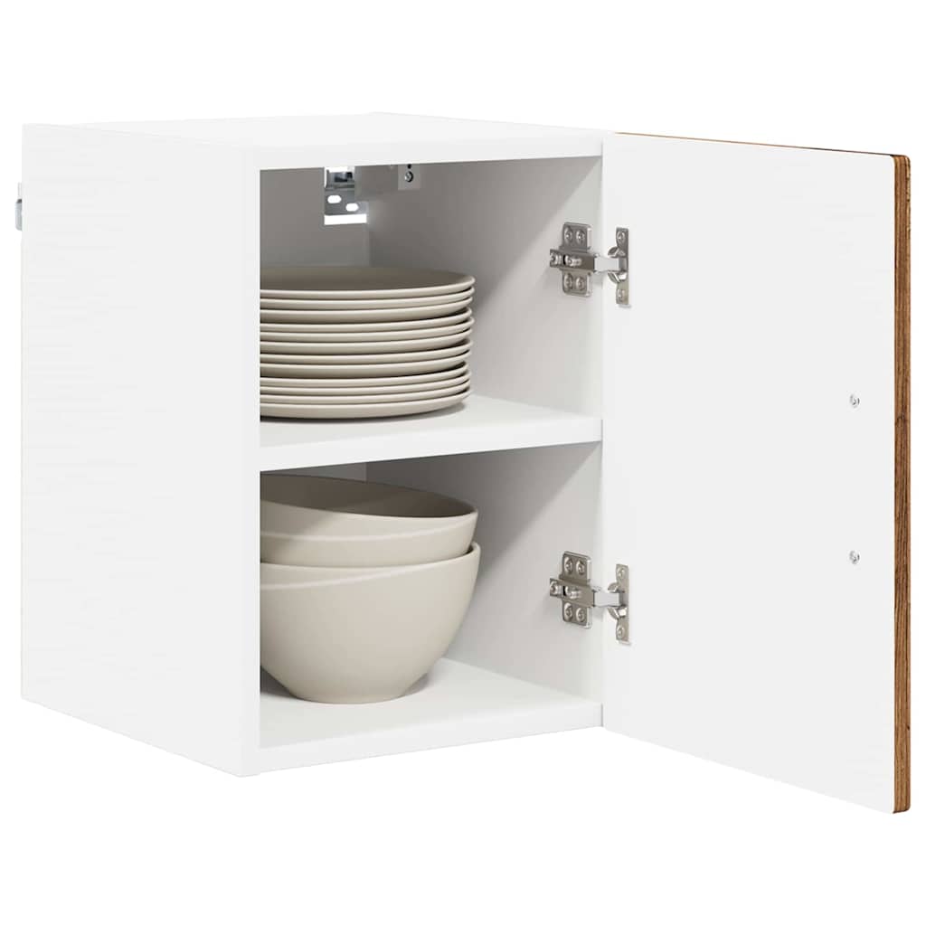 Wall Mounted Cabinet PORTO 2 Pcs Reclaimed Wood Look 30 X 31 X 40 Cm Engineered Wood