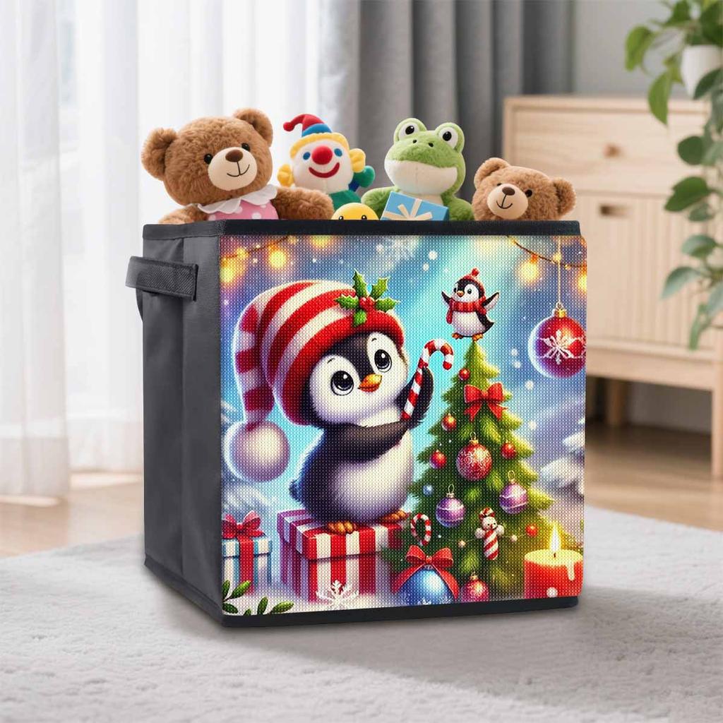 Cute Little Penguin 5D Diamond Painting Storage Basket Full Round Drill Mosaic Diamond Embroidery Cross Stitch Kits Home Decor Home Decor