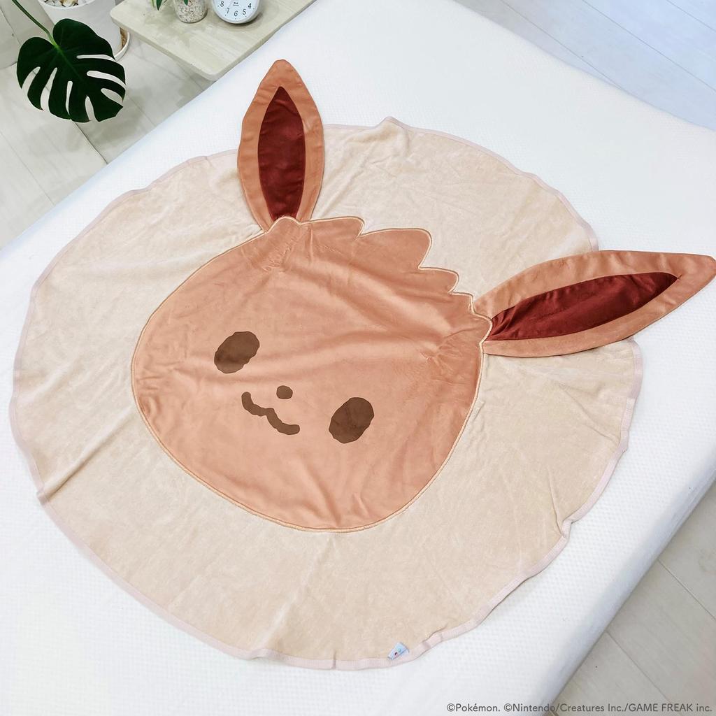 MORIPiLO Morishita Monpoke Baby Towel Blanket Pokemon Eevee 85x85cm Nap Blanket Lap Cover Pokemon Character Goods Brown 4621275