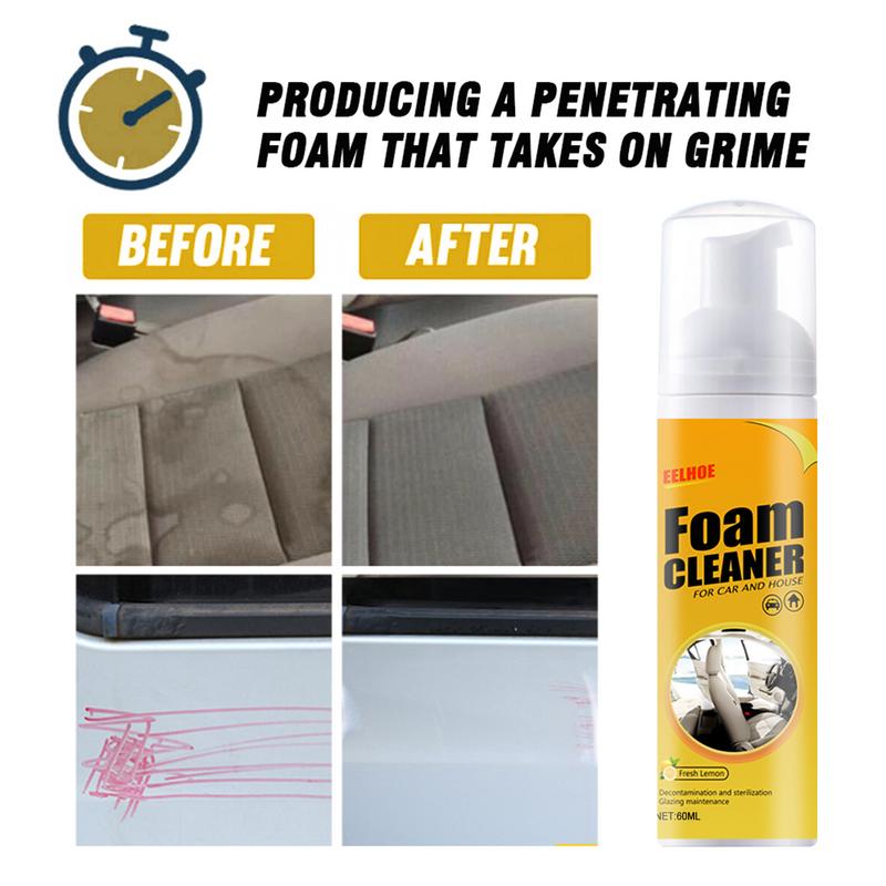 Multi-Purpose Car Interior Foam Cleaner Liquid 60/120ml Strong Stain Remover Spray Auto Leather Seat Clean Decontamination Agent