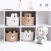 Adorable Cartoon Rabbit Teddy Fleece Storage Basket for Clothes, Toys, and Snacks