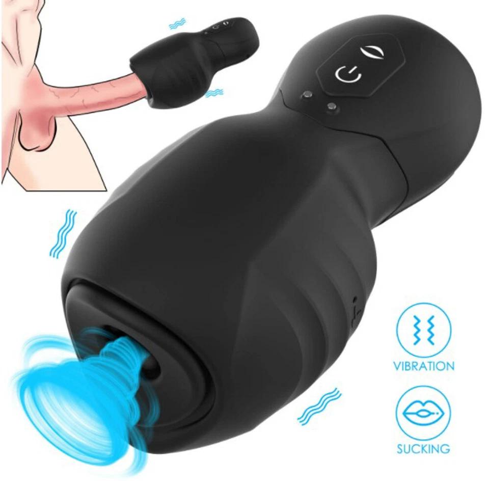 Strong Suction Penis Trainer 7+7 Modes Vibrator Penis Trainer Delayed Ejaculation Male Masturbation Cup Erotic Glans Sucking