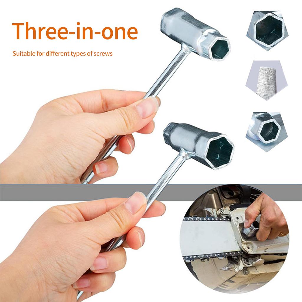 4Pcs Ergonomic Spark Plug Socket Wrench 13mm-19mm Stainless Steel Spanner Remover for Gasoline Chainsaw Brush Cutter