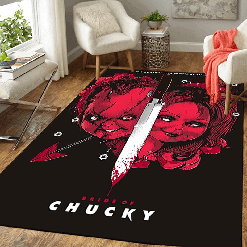 1pc Chucky Pattern Area Rug, Anti slip Non Shedding Stain Resistant Carpet
