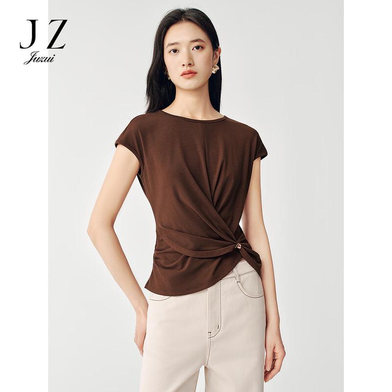 JUZUI Elegant Twist-Knot Lyocell Blend Top