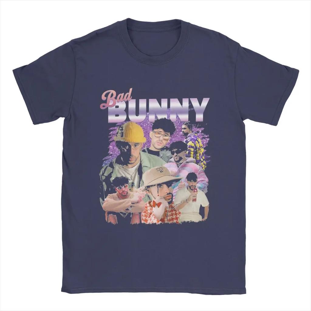Bad Bunny T Shirts Men's Pure Cotton Fashion T-Shirts O Neck Tees Short Sleeve Clothes Big Size