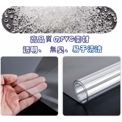 PVC Dining Mat, Clear, 180x300cm, Extra Large, 1.5mm Thick, Easy To Clean, Water-Repellent, Stain-Resistant, Stylish, Compatible with Underfloor Heati