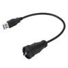 USB3.0 Water Proof Connector 0.3meter Length Snap On Type Straight Plug USB Male Panel Mount Connect