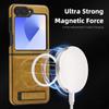 Suitable for Samsung ZFLIP6 Mobile Phone Case Business Folding Leather Case Magnetic Suction Bracket Crystal Shield ZFOLD5 Protective Case