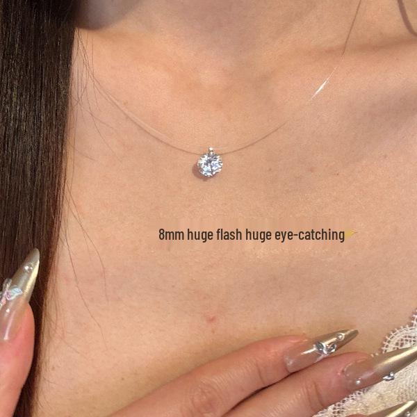 

Ожерелье из стерлингового серебра 925 пробы «Слёзы русалки»: Кулон-муассанит на высококлассной цепочке для ключицы в корейском стиле из невидимой лески 925 Silver