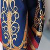 Used France Silk Scarf Navy Red Gold Unbranded