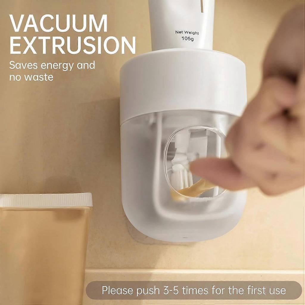 Toothpaste Dispenser, Wall Mounted Automatic Toothpaste Squeezer for Kids and Adults, with Strong Adhesive Sticky Hook, Labor Saving Bathroom Toothpas