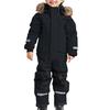 Kids One Piece Ski Suit Waterproof Windproof Snowsuit Tear-Resistant Warm Coral Fleece Lining Winter Outdoor Overalls for Boys Girls Snowboarding