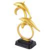 Delfin Figur Goldfarbe Elegant Schlicht Langlebiges Harz Weit verbreitet Delfin Deko für Familie