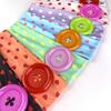 Summer Vintage Dopamine Large Button Heart Print Headband Spicy Girl Ins Style Y2K Elastic Hairband Sports Yoga Headband