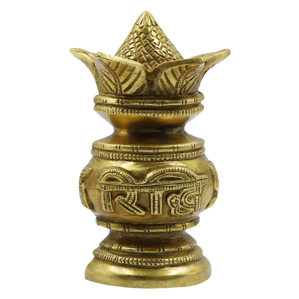 

Riddhi Siddhi Swastik Kalash, Handcrafted Home Decor Showpiece - 6 Inch