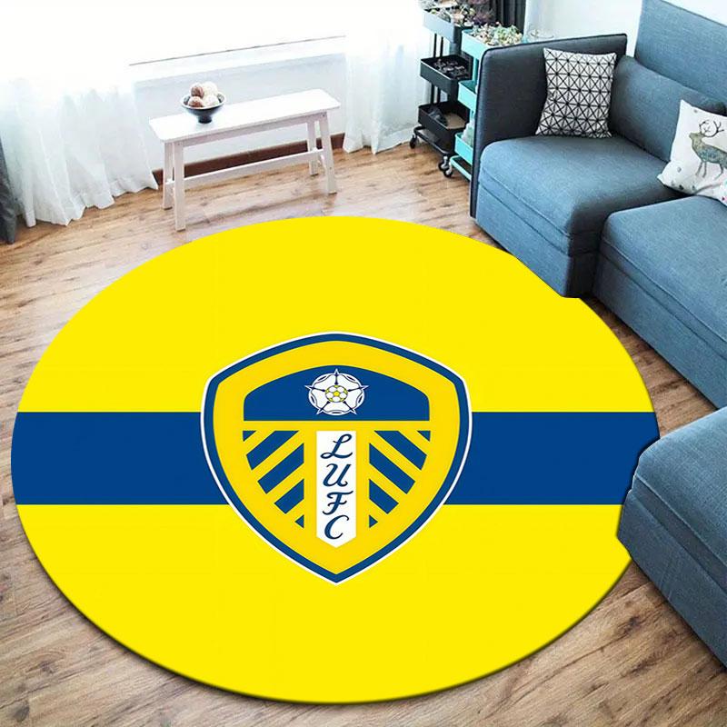 Leeds United Round Area Rug,Carpet Rug for Living Room Bedroom Sofa Playroom Decor,Non-slip Floor Mat