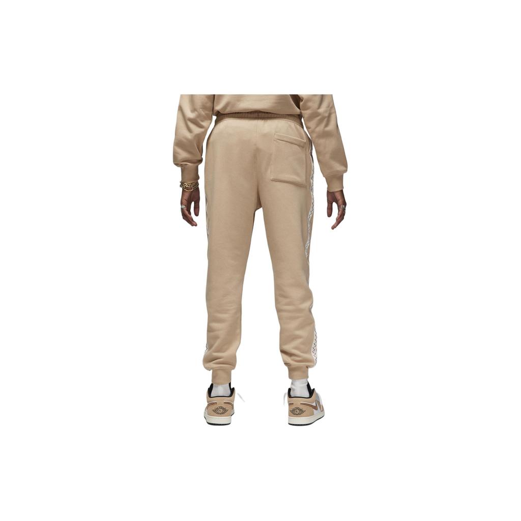 Jordan Flight MVP Jednokolorowe Sznurowane Casualowe Zwężane Dzianinowe Joggersy Męskie Joggersy Khaki FN6356-244