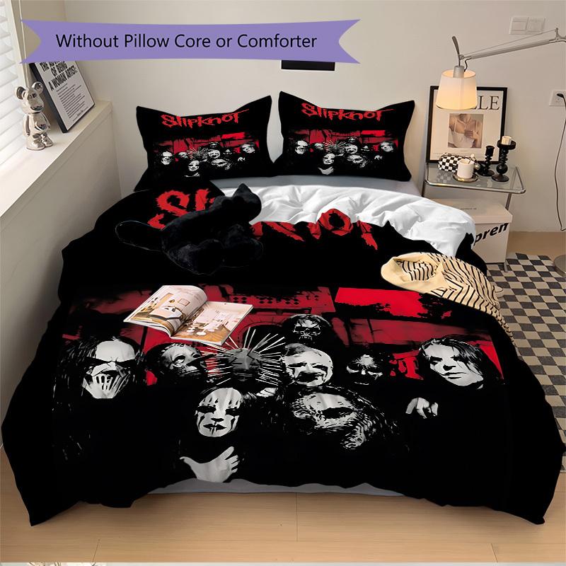 

3 шт. Комплект постільної білизни з ковдрою гурту Slipknot - Four Seasons Home High, Машинне прання Покривало з наволочками (Без наповнення) yy250909062 200x220cm