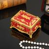 Vintage Enamel Rose Embossed Lockable Jewelry Box-Mini European Style Rectangle Trinket Box Buckle Closure for Rings Necklaces