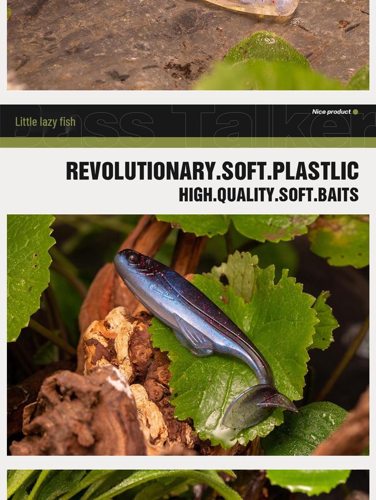 Floating Soft Bait T-Tail Lure with Lead Head Hook for Bass and Mandarin Fish Fishing Rig