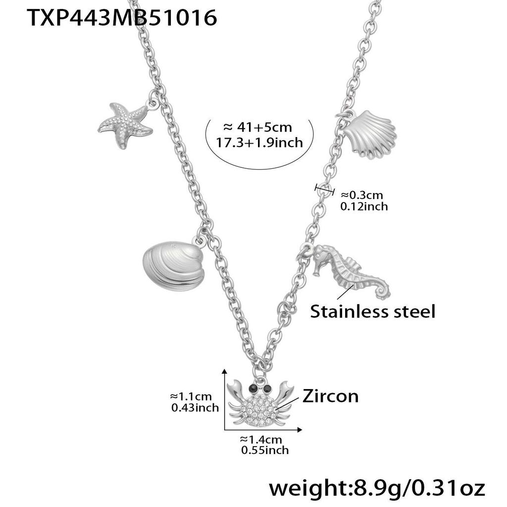 Qiong Yao Ocean Series Rhinestone Pendant Necklace & Hand Foot Chain Jewelry Set