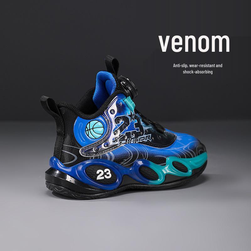 

2025 Youth Boys Non-slip, Wear-resistant Basketball Sneakers - Trendy Autumn/Winter Running Shoes, Size 23 Size 34 синій/чорний