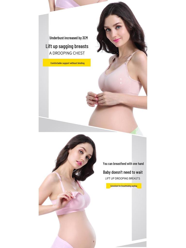 Pregnant Women's Wireless Nursing Bra - Anti-Sagging Breastfeeding Bra for Maternity.