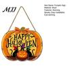 Outdoor Door Hanger Happy Halloween Sign, Spooky Wooden Pumpkin Front Waterproof Sign for Farmhouse Porch Wall Hanging Decor Wreath Alternative