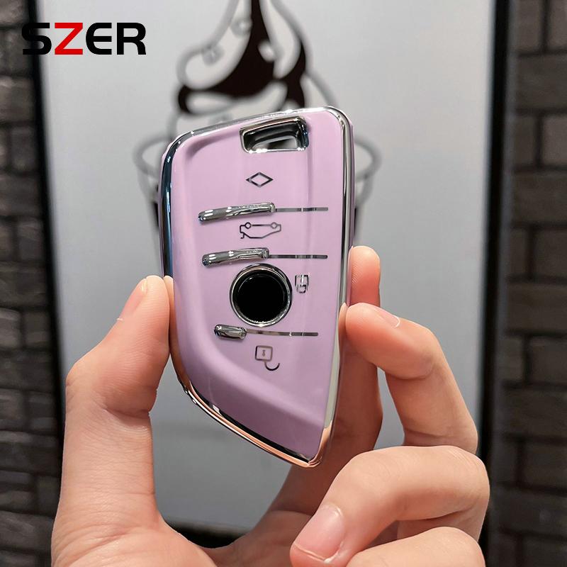 

Fashion Tpu Car Key Cover Case Shell For BMW X1 X3 X5 X6 X7 1 3 5 6 Series G20 G30 G11 F15 F16 G01 G02 F48 Keychain Accessories