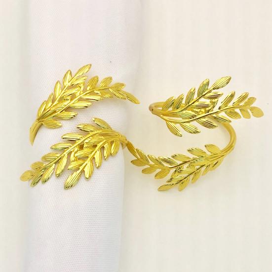 12 Pcs Wheat Head Napkin Rings Reusable Metal Napkin Holders Decorative Napkin Rings for Home Hotel Dining Table Parties Decor