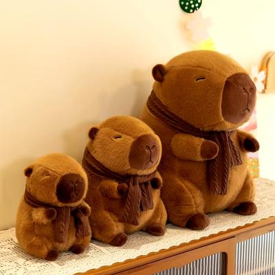 Removable Scarf Scarf Capybara Plush Doll Soft PP Cotton Simulation Capybara Ornaments Birthday Gifts Cute Toy