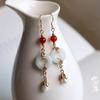 Chinese Handmade Flower Dangle Earrings - Women's Hanfu Fashion Accessory