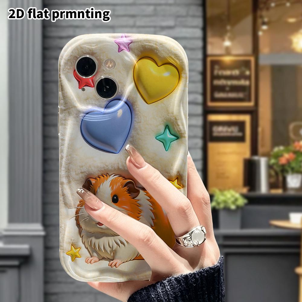 Phone Case: 2D Flat, Suitable for iPhone 18, 17, 16, 15, 14, 13, 12 Pro Protective Case, Phone Decoration, Guinea Pig, Perfect Christmas and Halloween