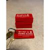 New Acrylic Pet Contact Keychain with Contact Call Cards My Pet Is Home Alone Pet Key Ring Red Key Tags Pet Supplies