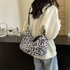 Women's Fashion Leopard Print Crossbody Bag, Large Capacity Zipper Shoulder Bag, Casual Versatile Daily Commuting Purse