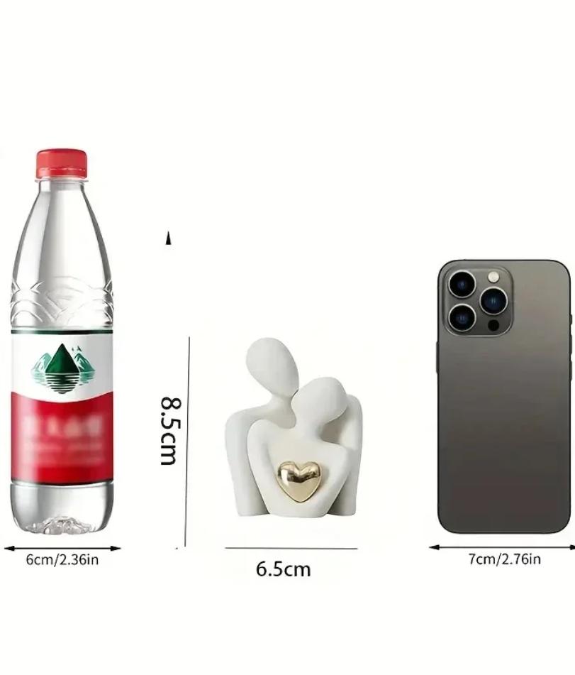 1 Piece Romantic Love Embrace Statue Ornament Pottery Couple Set Bedroom Interior Decoration Valentine's Day Gift