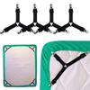 4 PCS Bed Sheet Holder Straps, Elastic Mattress Corner Clips 3 Way Fitted Bed Sheet Fastener Suspenders Grippers