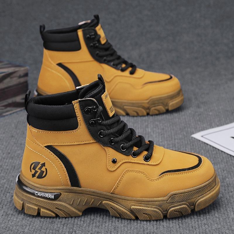 Old men's boots high-top tooling Martin boots men's new autumn and winter recreational locomotive shoes men's outdoor trendy shoes